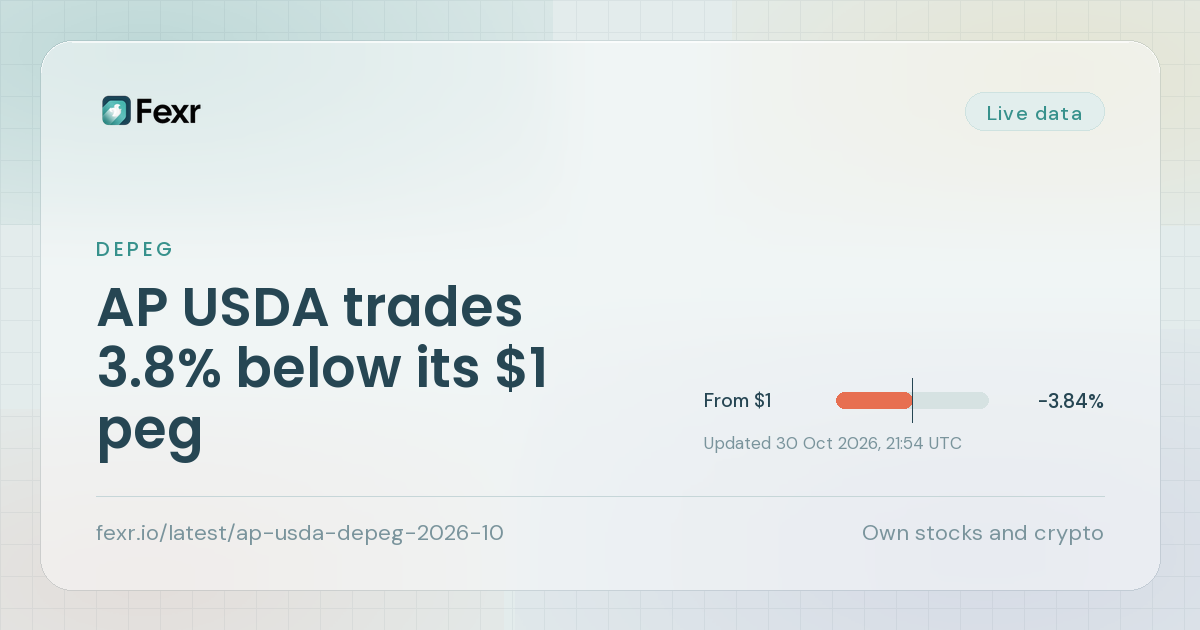 AP USDA trades 3.8% below its $1 peg
