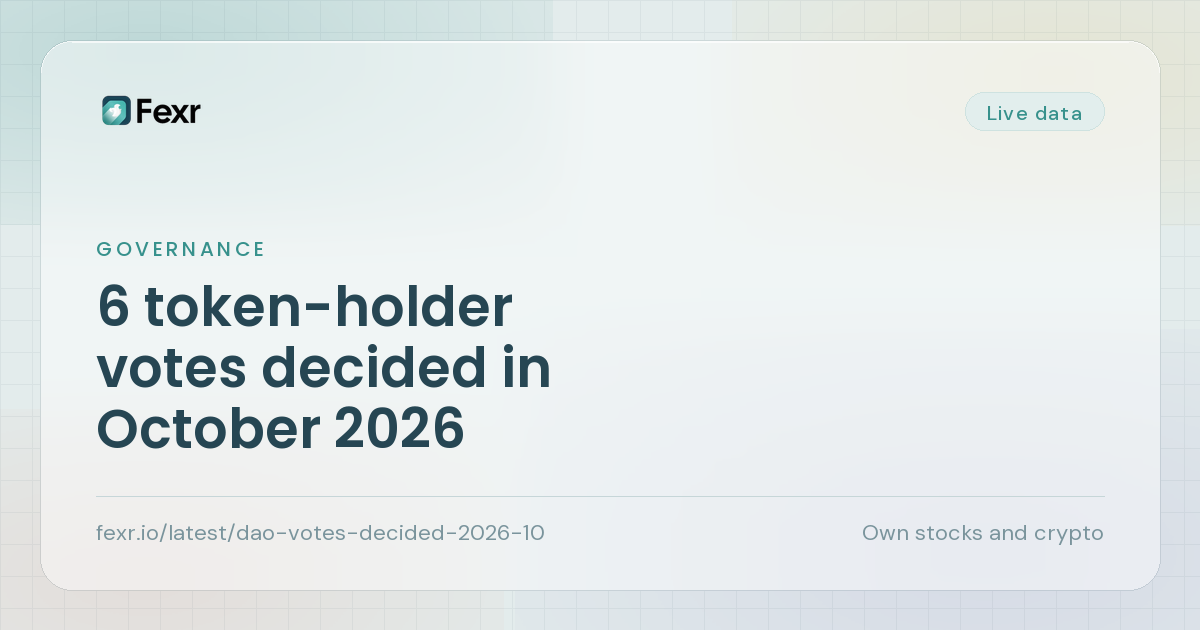 6 token-holder votes decided in October 2026