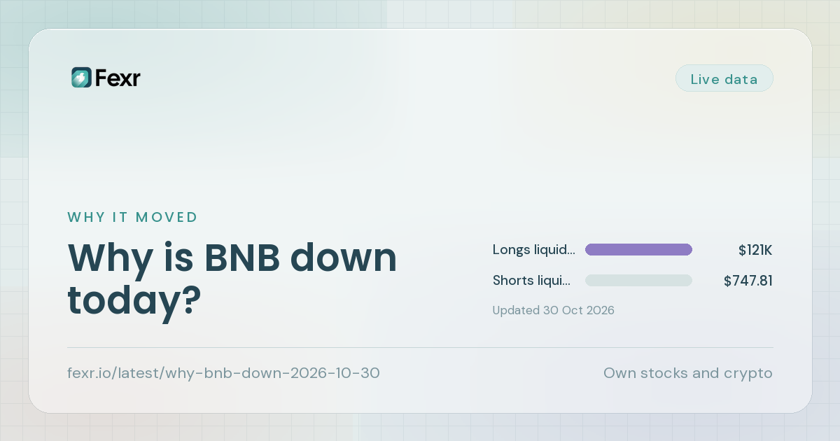 Why is BNB down today?