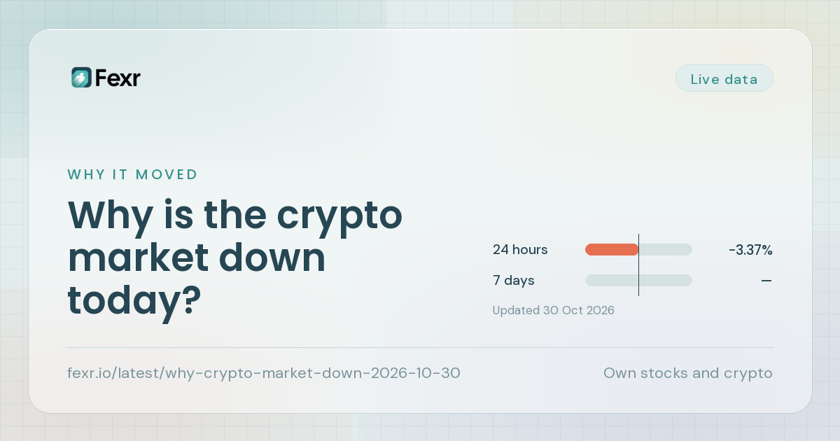 Why is the crypto market down today?